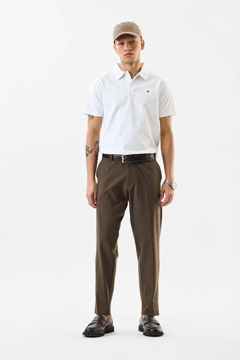 SNITCH Stretch Self-Design Slim Fit Trousers